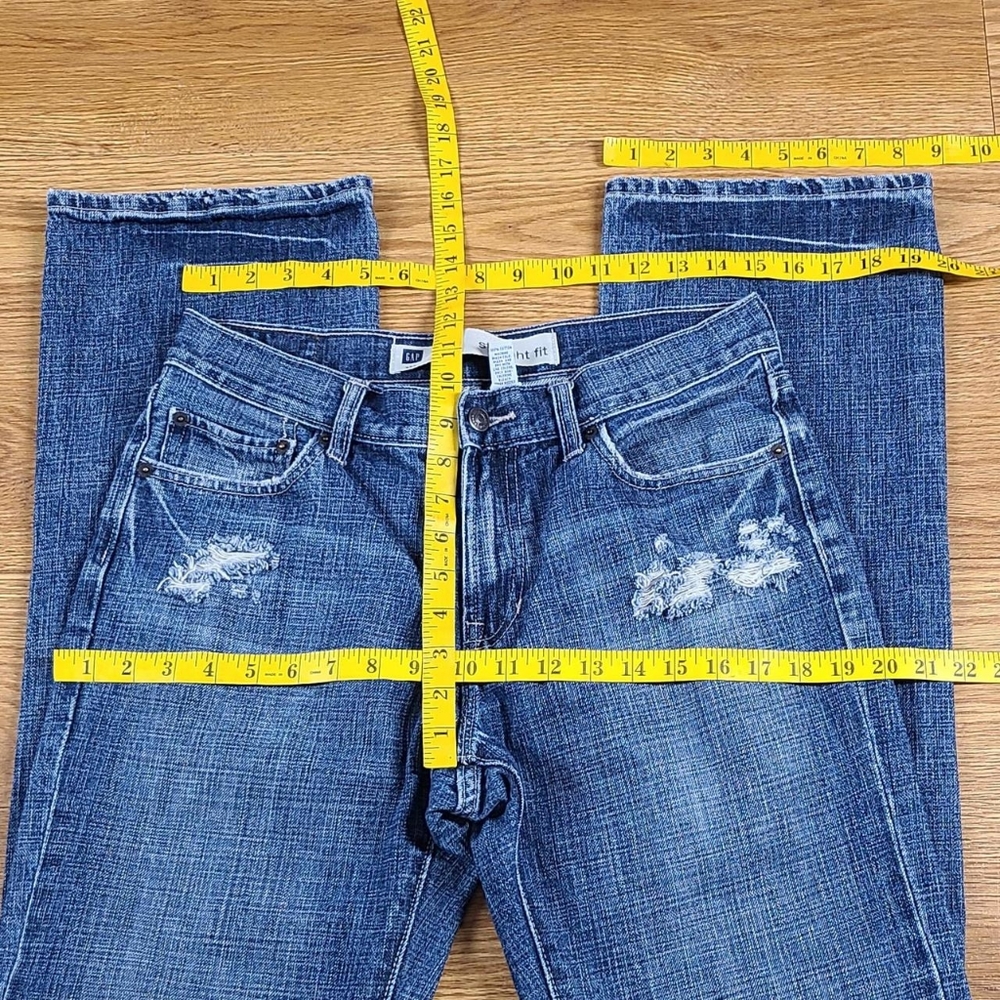 GAP 31x30 DARK WASH, DISTRESSED, I SHIP FAST, NEW FEEL MENS FADED JEANS - Picture 2 of 7